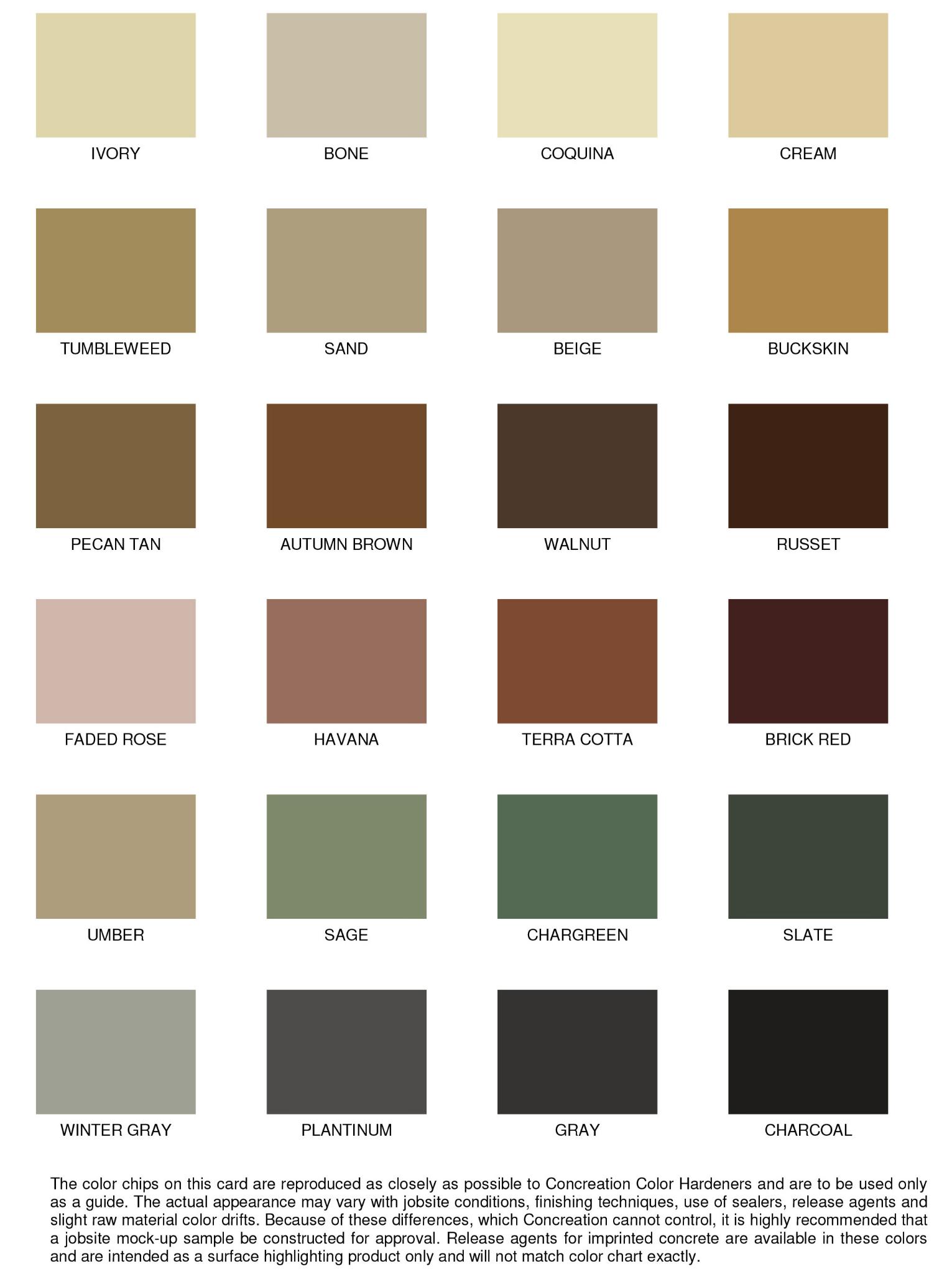 Scofield Chromix Color Chart