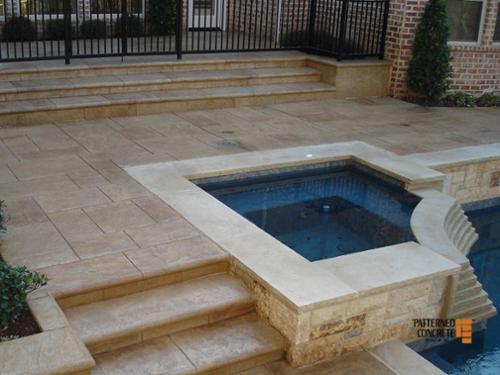 Yorkstone with cantilever steps, sand color with buckskin release
